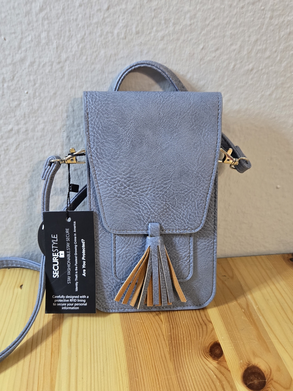 Light Blue Crossbody Travel Purse Tassel